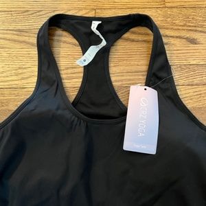 CRZY Yoga Black racerback tank NWT Size 8/10